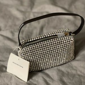 Alexander Wang  Medium Pouch in White Rhinestone
